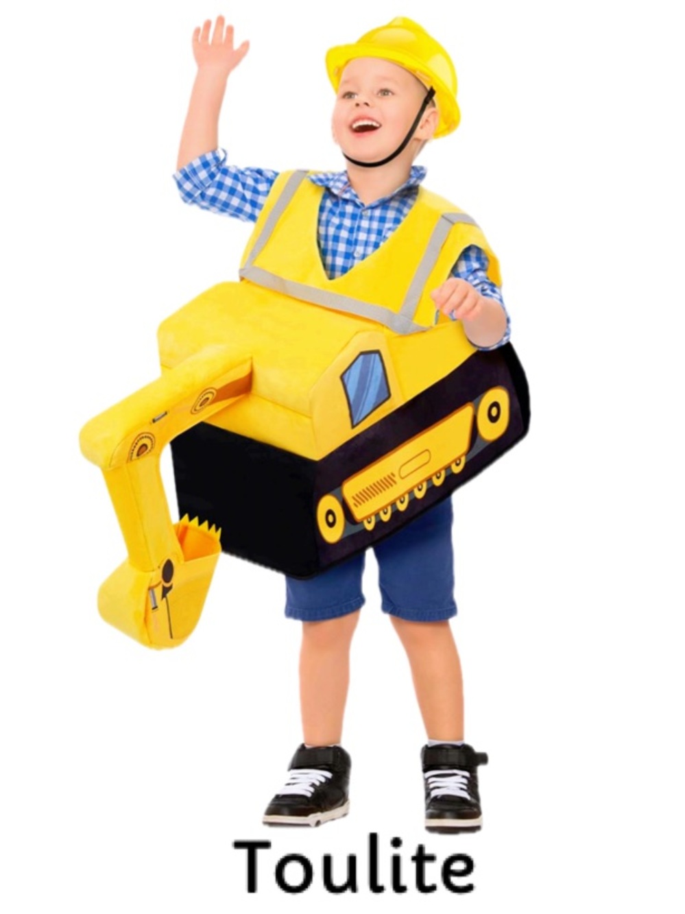 TOULITE Digger Ride-On 3-D Bulldozer Halloween Costume Kids Sz (4-6 years)